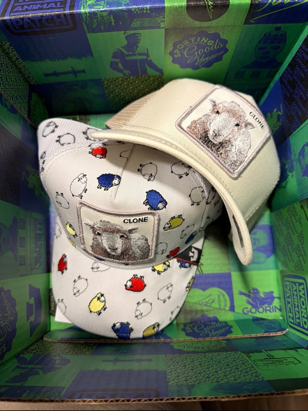 Goorin Bros Cream Kids Sheep Patch Cap with Colorful Sheep
